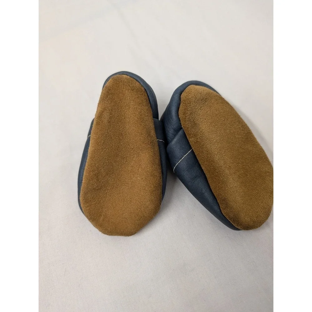 Starry Knight Leather Baby Mocassins Shoes Navy Blue Sz Infant 0